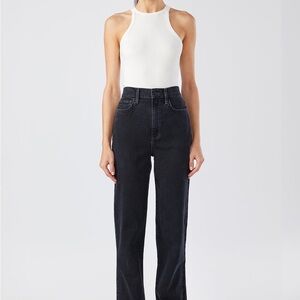 Triarchy V-High Rise Straight Leg Jean - Loved Black